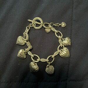 Gold Heart Charm Bracelet